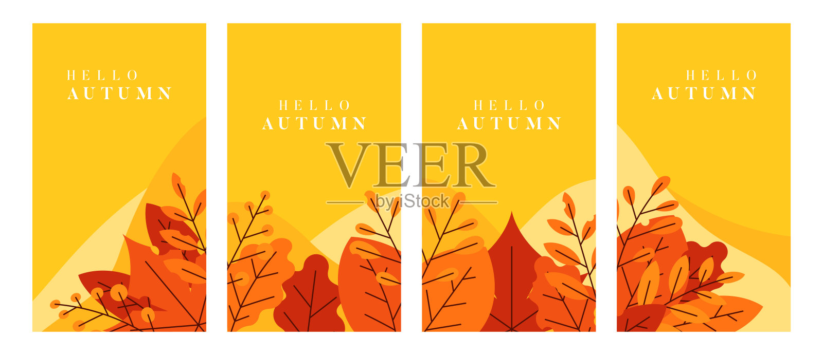 秋季宣传条幅插画图片素材