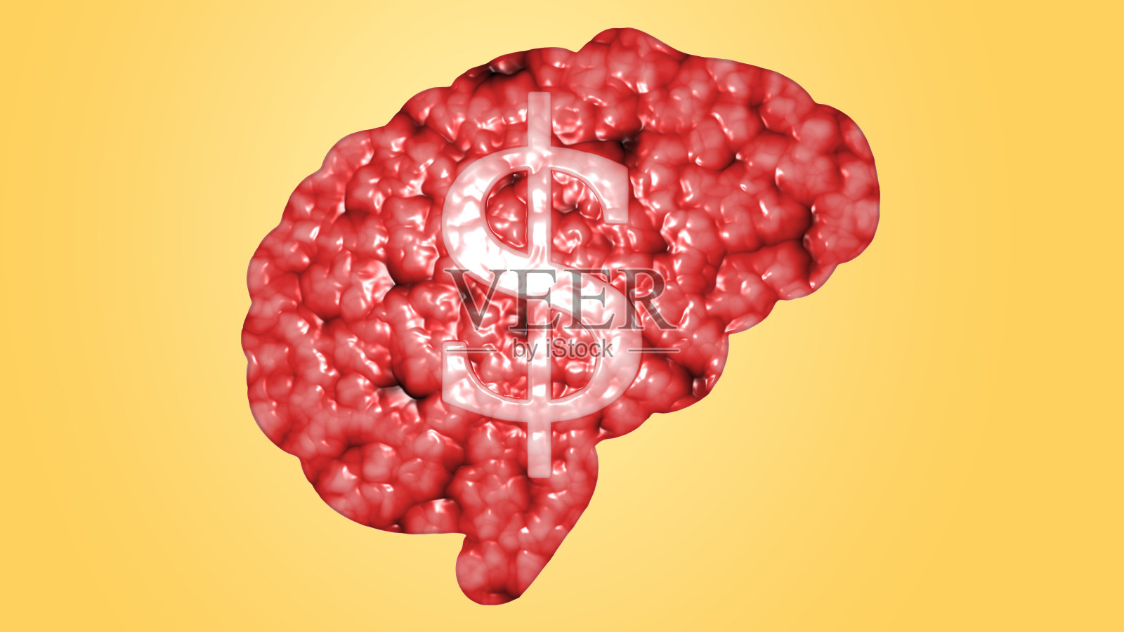 模拟真实的脑细胞膜与货币符号符号为概念设计思想只考虑金钱照片摄影图片