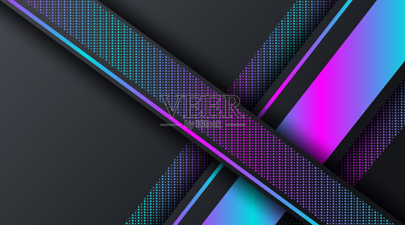 黑色霓虹灯技术旗帜背景模板插画图片素材