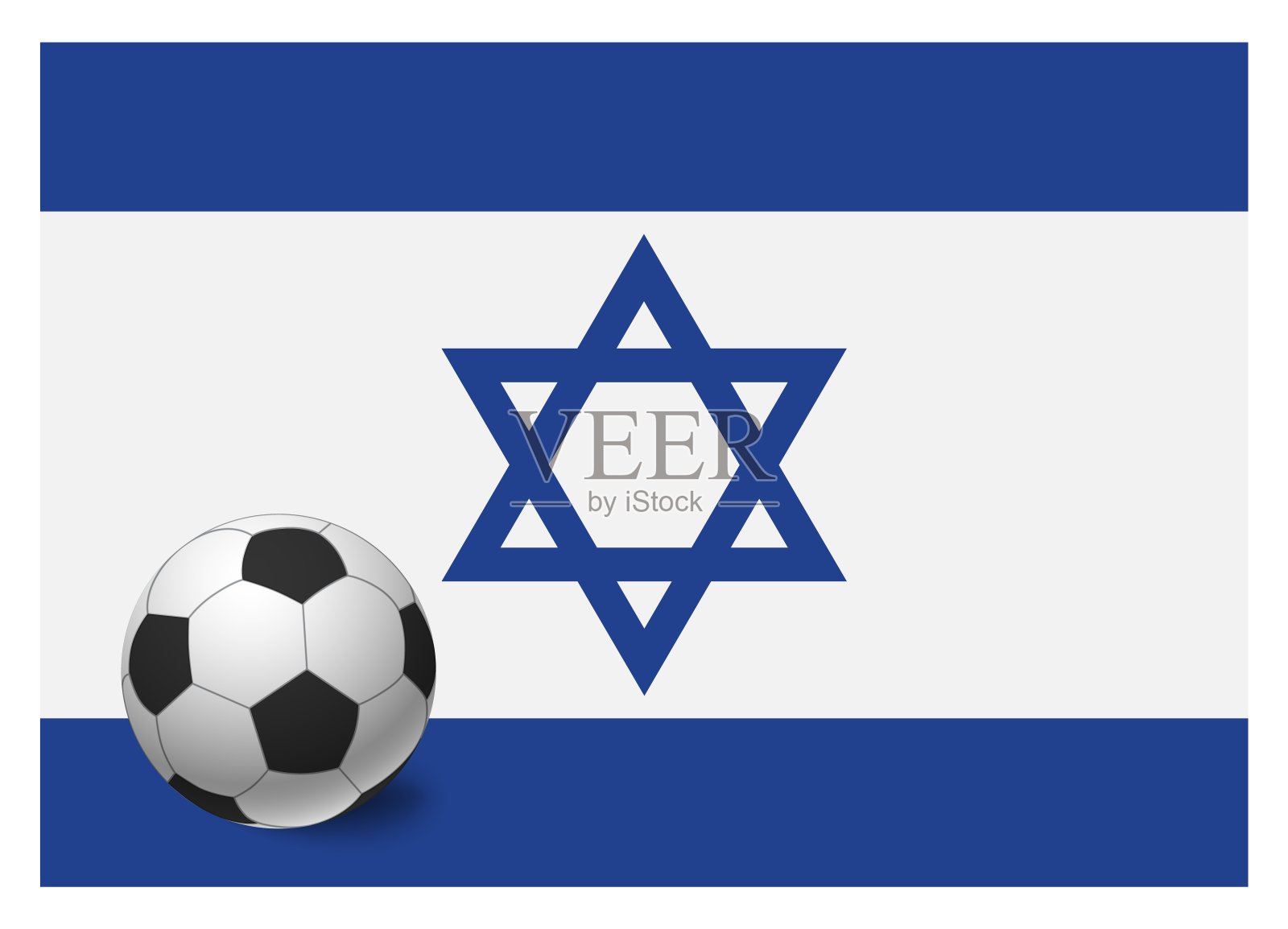 以色列国旗和足球插画图片素材