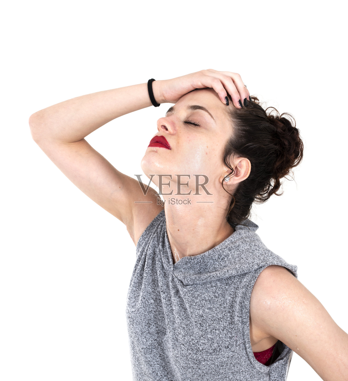 悲伤的年轻女子照片摄影图片