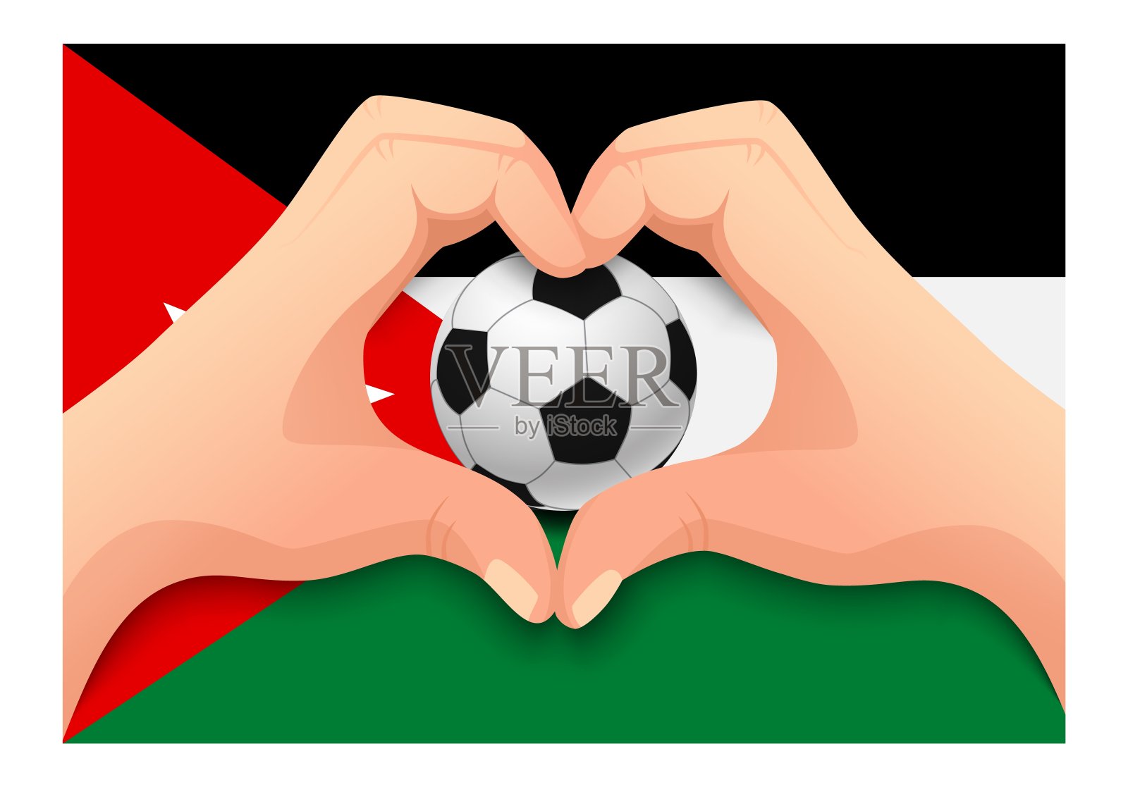 乔丹足球和手心形插画图片素材