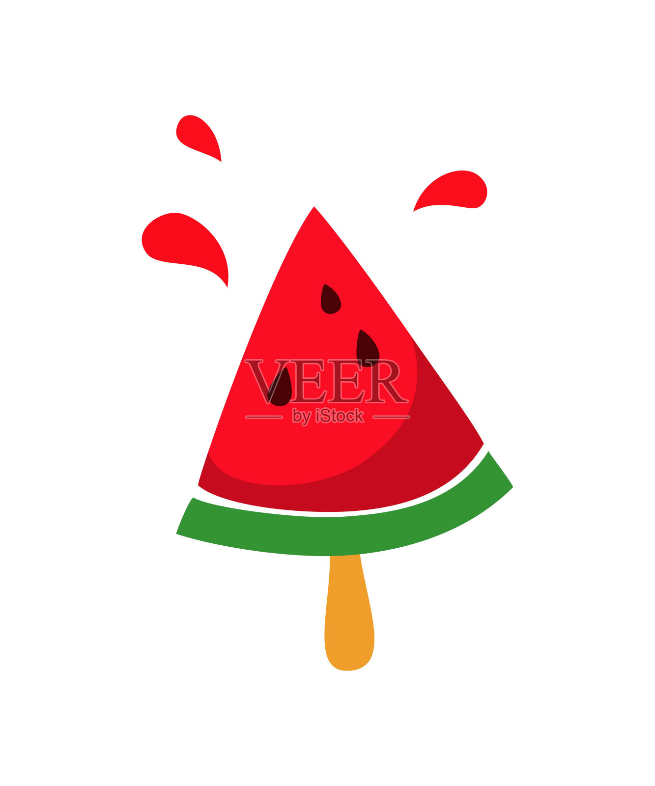 白色背景上的彩色西瓜。插画图片素材