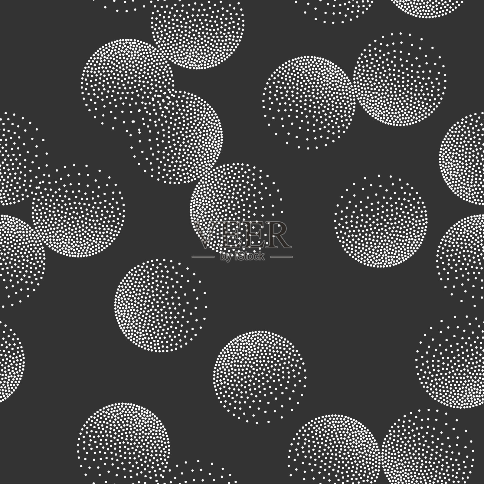 无缝矢量点圆图案。10 eps抽象背景与点阴影圈。插画图片素材