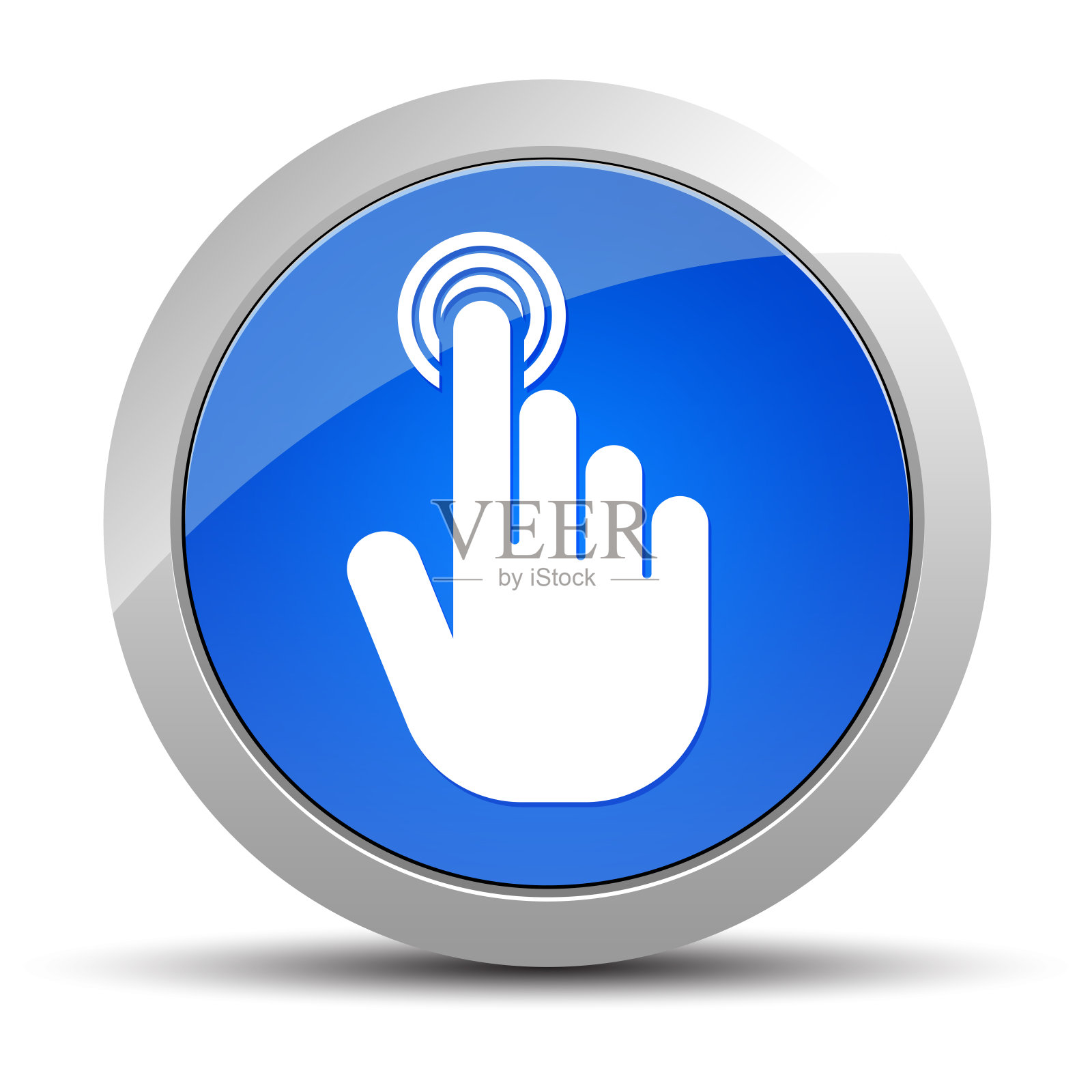 手光标点击图标蓝色圆形按钮插图图标素材