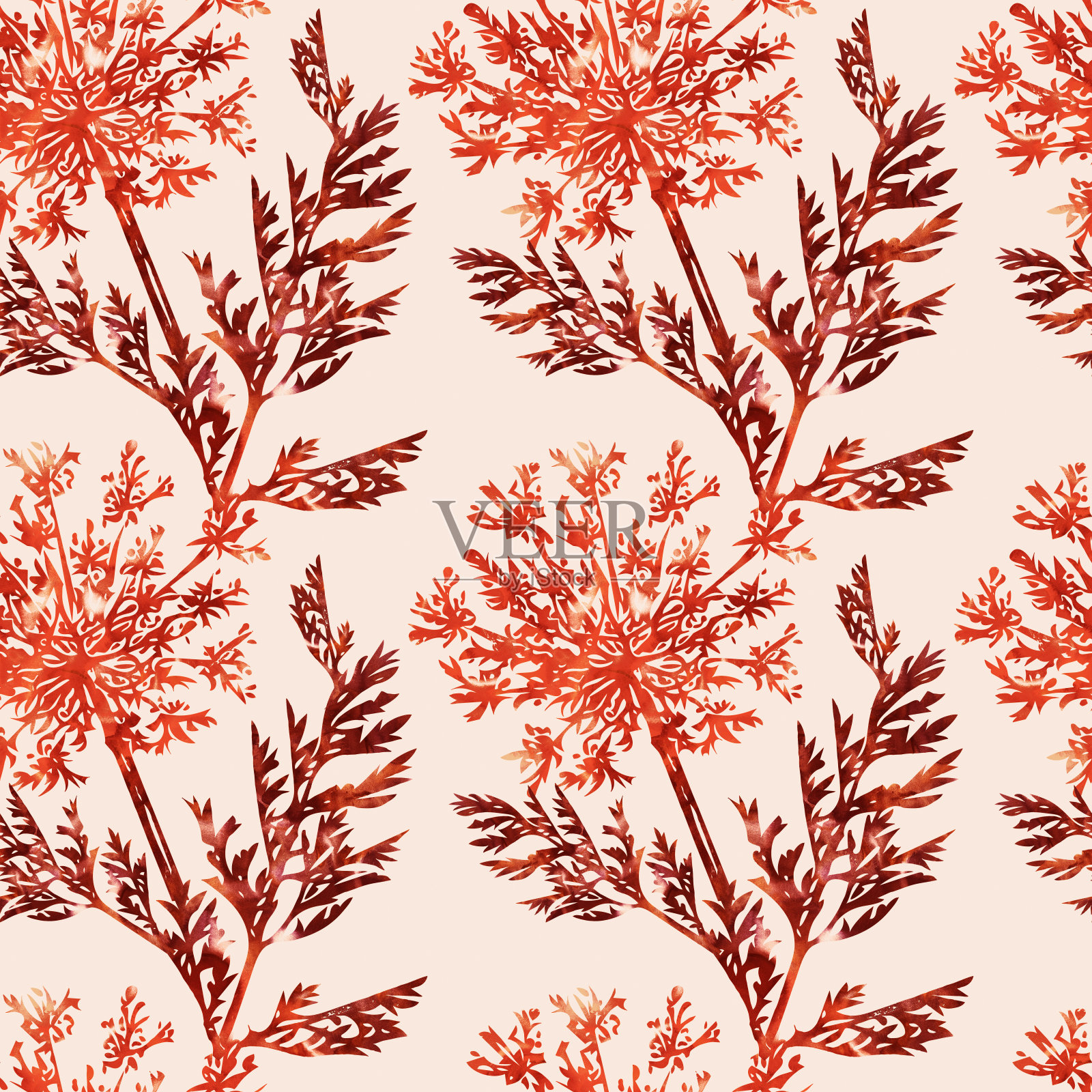 田花无缝图案。插画图片素材