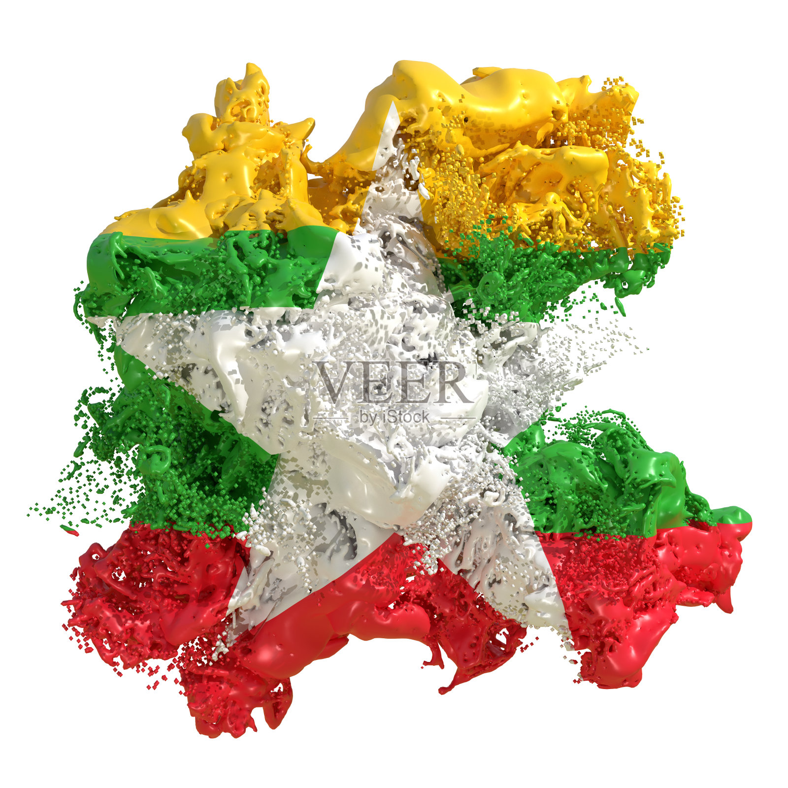 缅甸国旗液体照片摄影图片