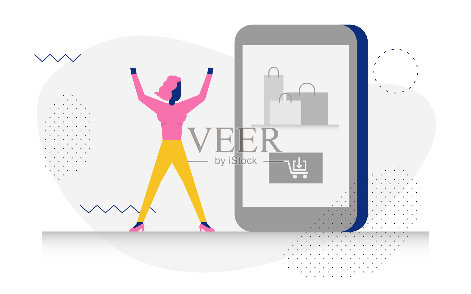 人物在购物概念插图插画图片素材