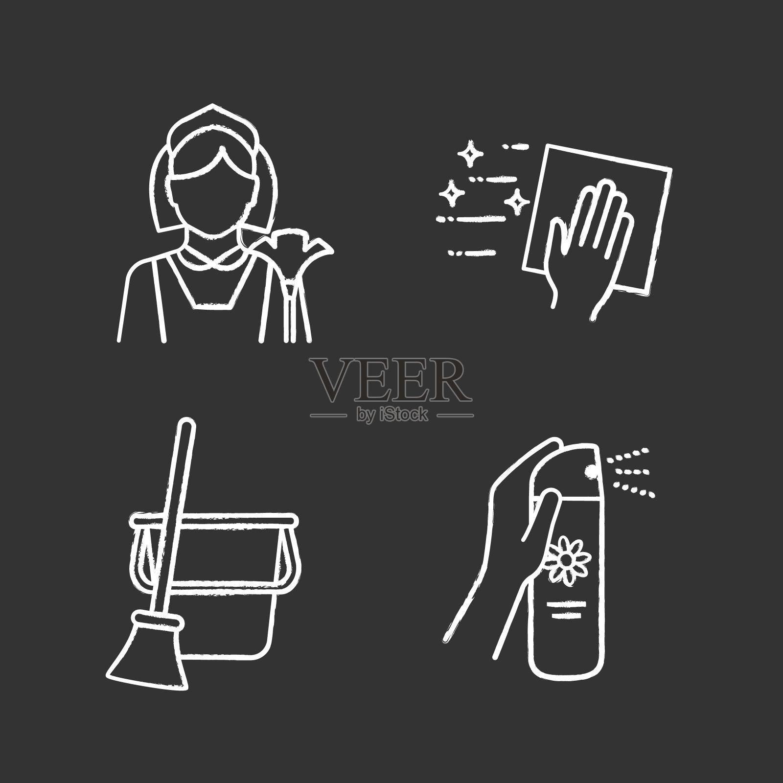 清洁服务图标插画图片素材