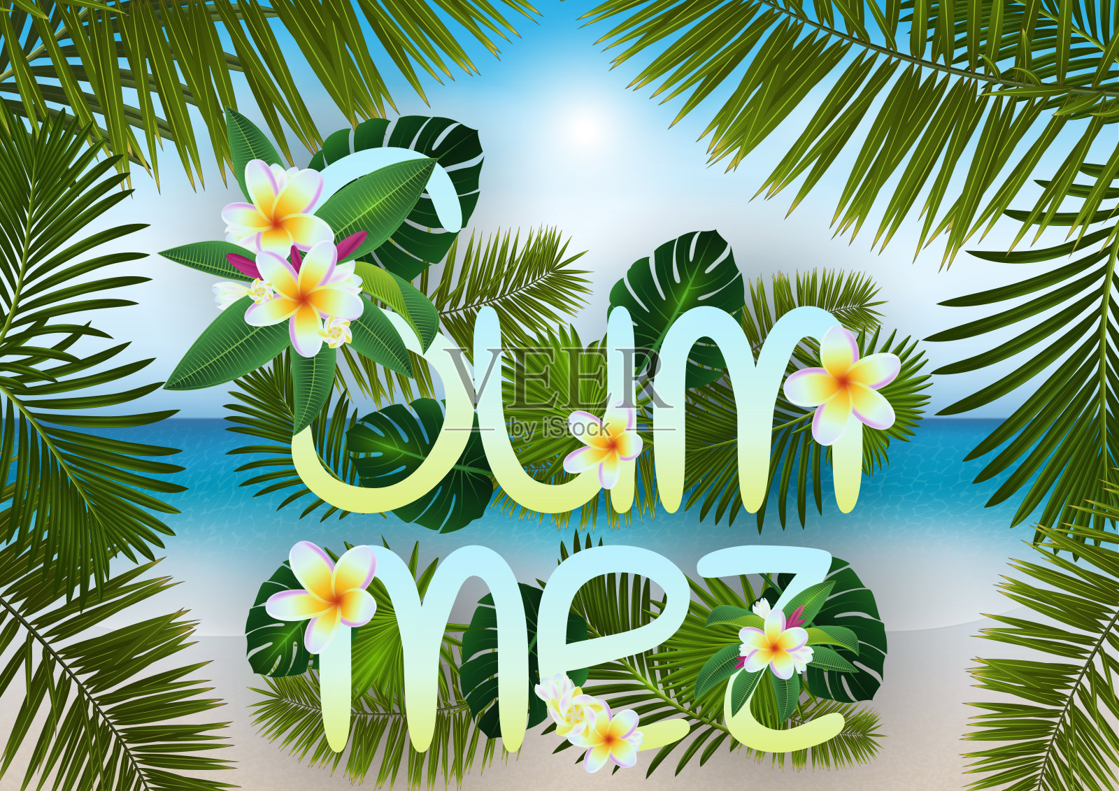 暑假的背景插画图片素材