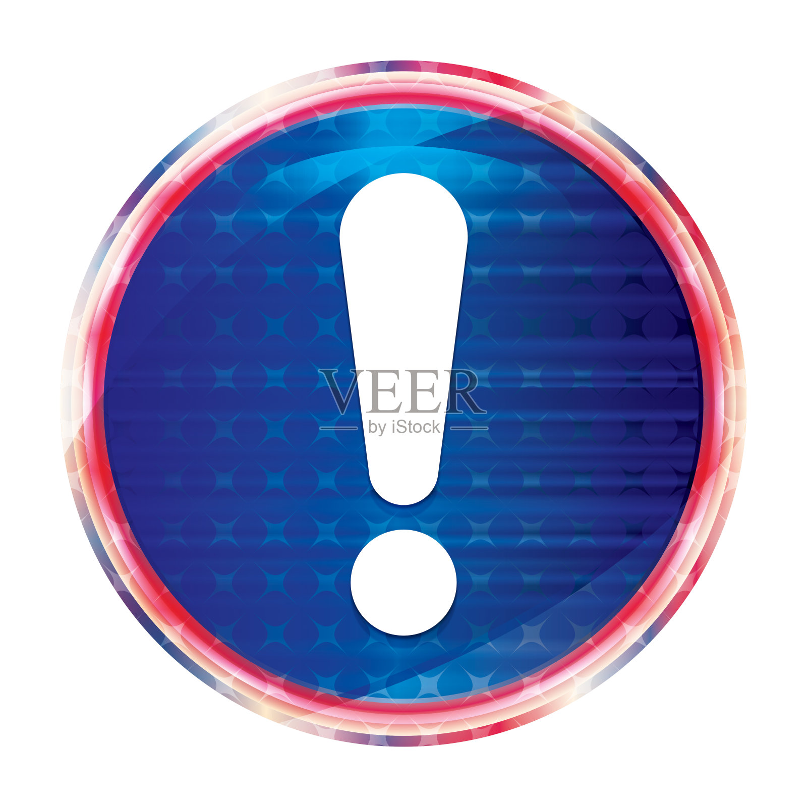 感叹号图标花式蓝色圆形按钮插画图片素材