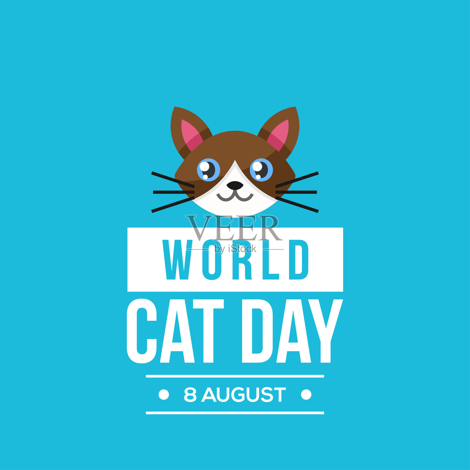 世界猫日矢量标志设计插画图片素材