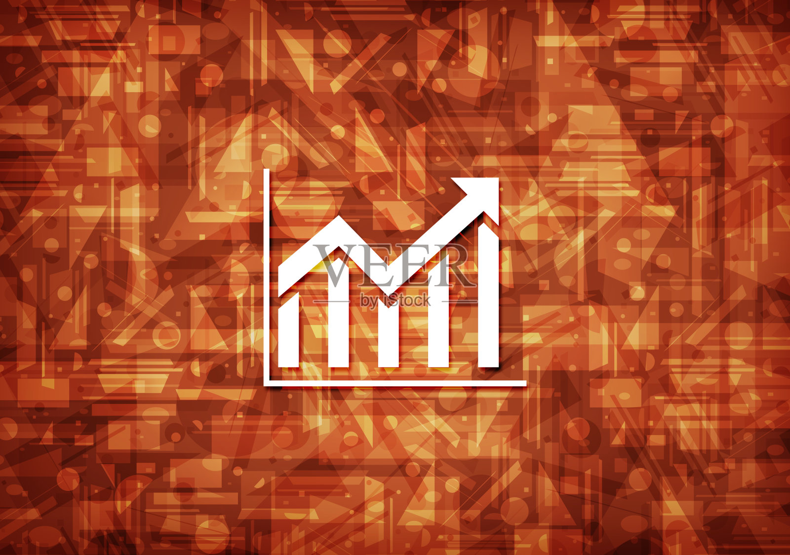 统计图标棕色背景插画图片素材