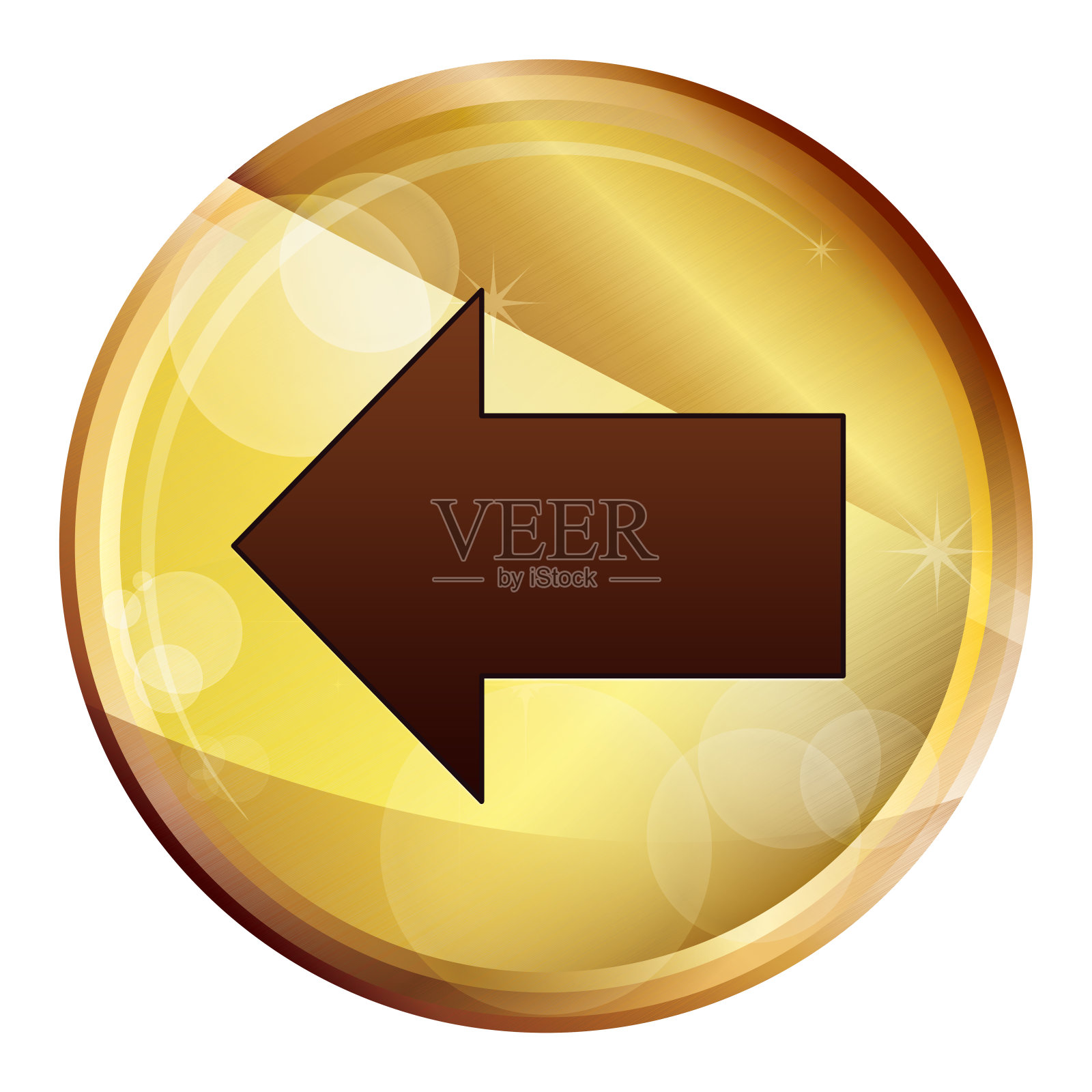 返回图标抽象棕色圆形按钮图标素材