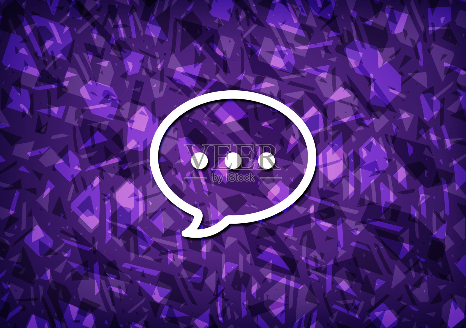 谈话气泡图标紫色背景插画图片素材