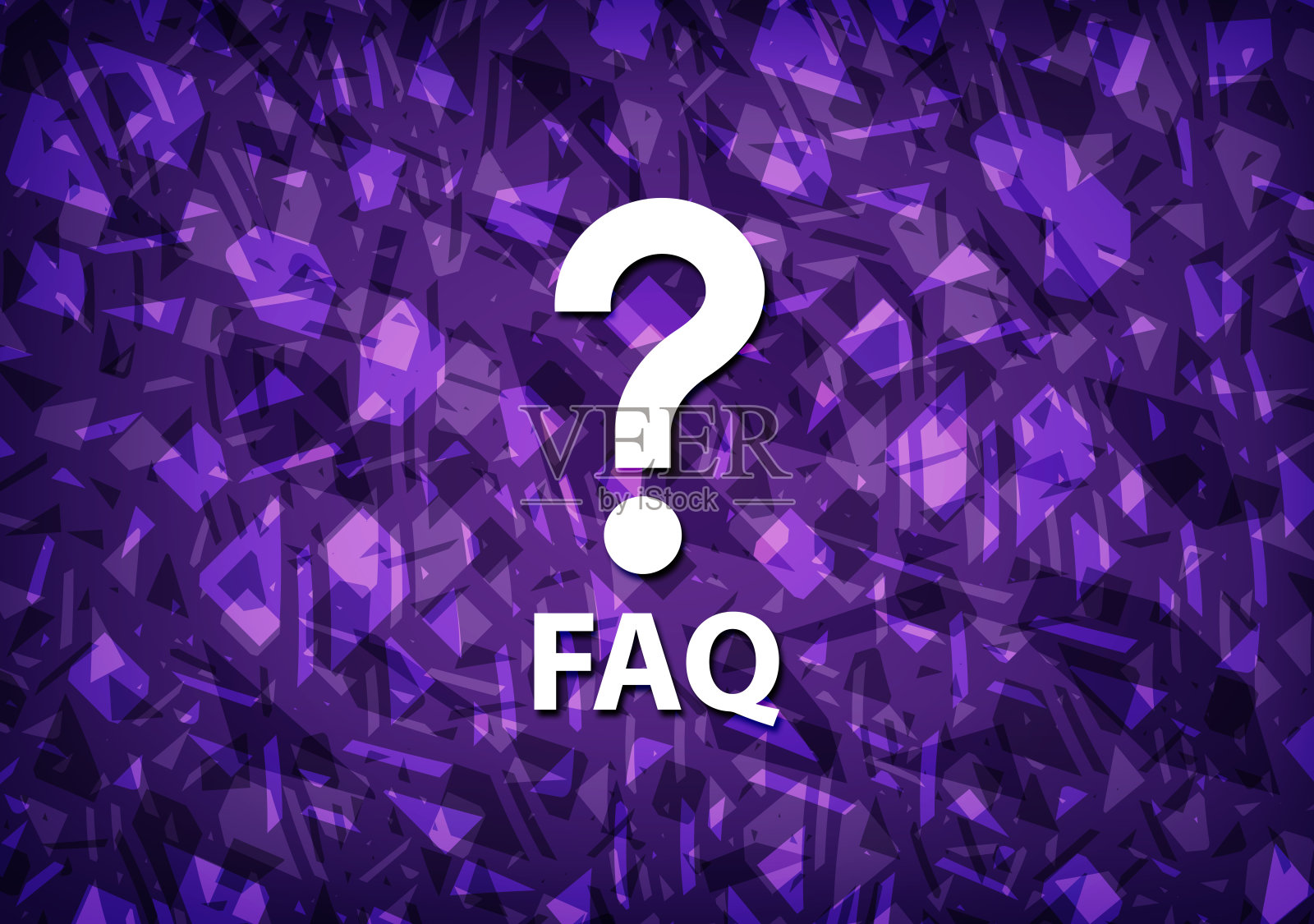 Faq(问题图标)紫色背景插画图片素材
