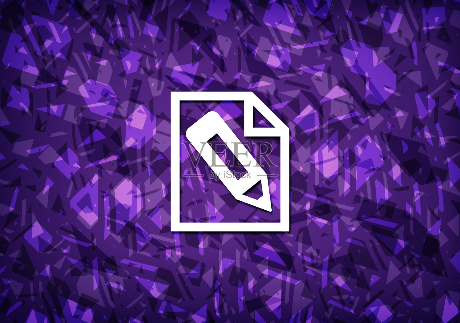 铅笔在页面图标紫色背景插画图片素材