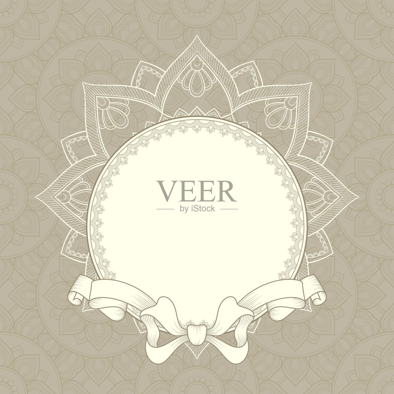 带丝带的复古背景插画图片素材