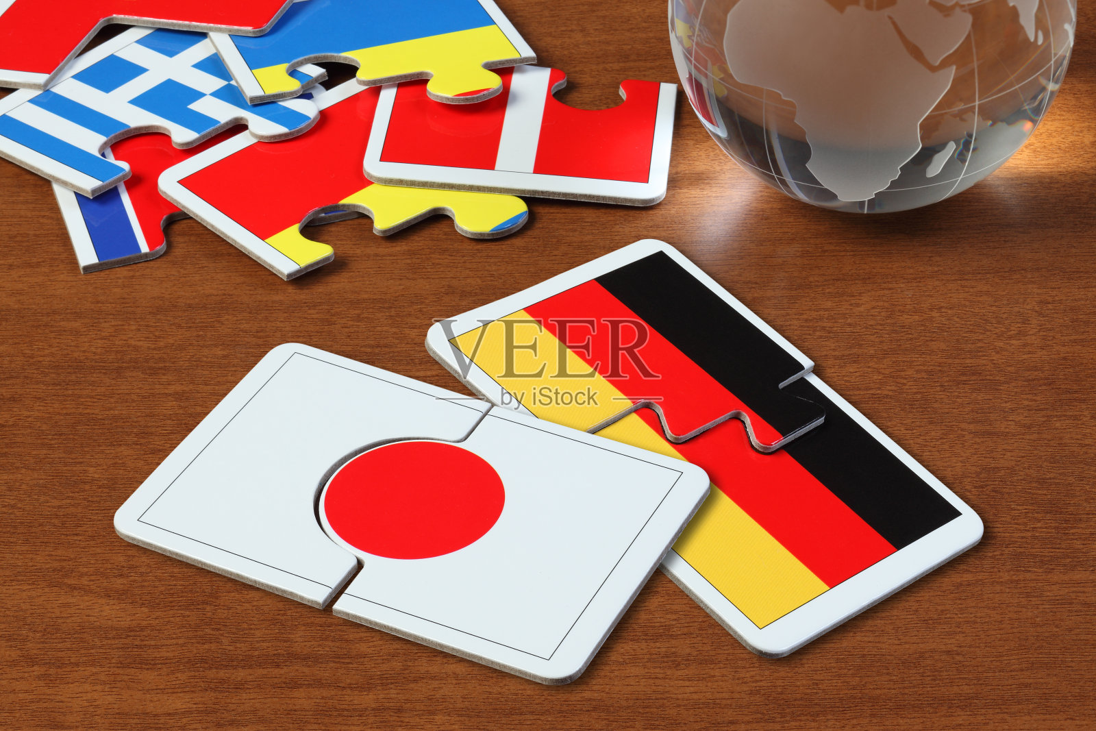 日本和德国国旗拼图照片摄影图片