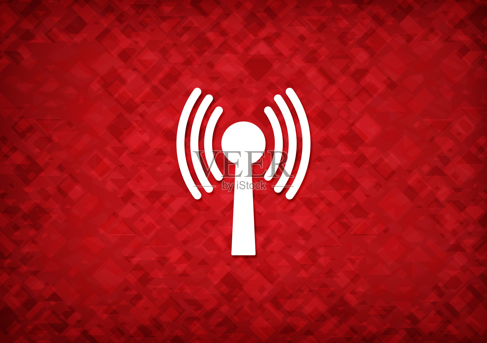 Wlan网络图标红色背景插画图片素材
