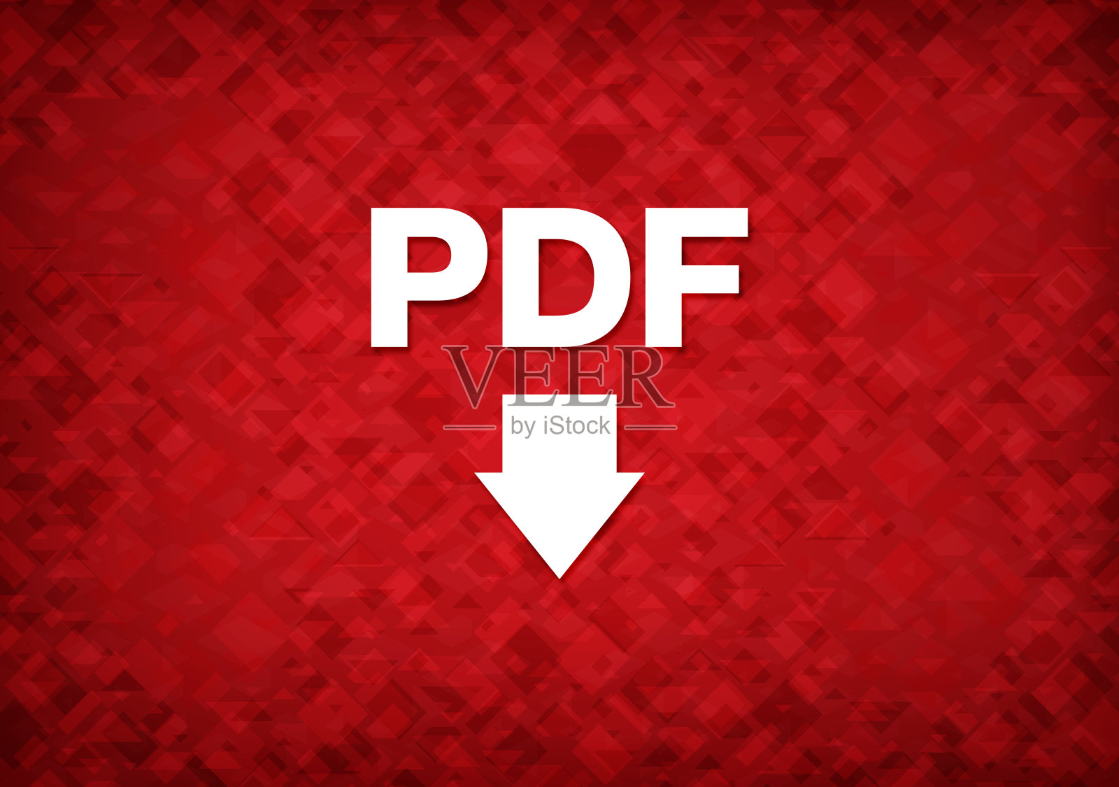 PDF下载图标红色背景设计模板素材