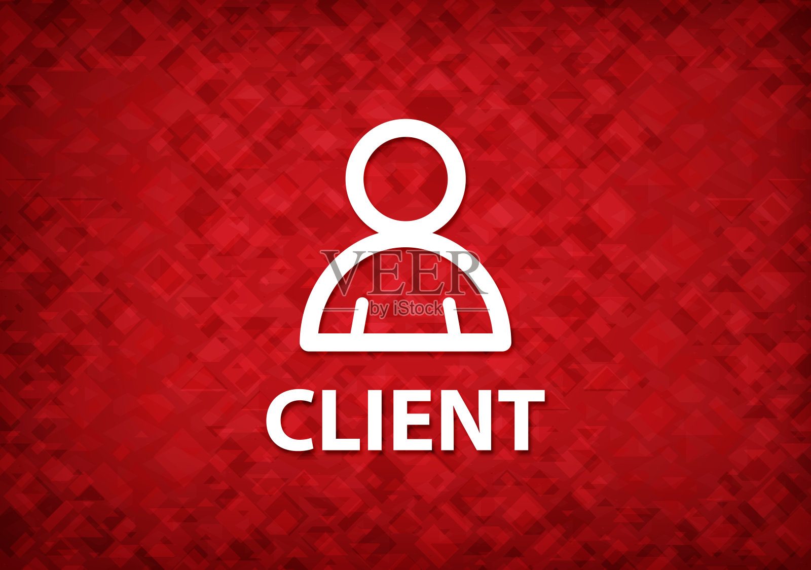 客户端(成员图标)红色背景插画图片素材