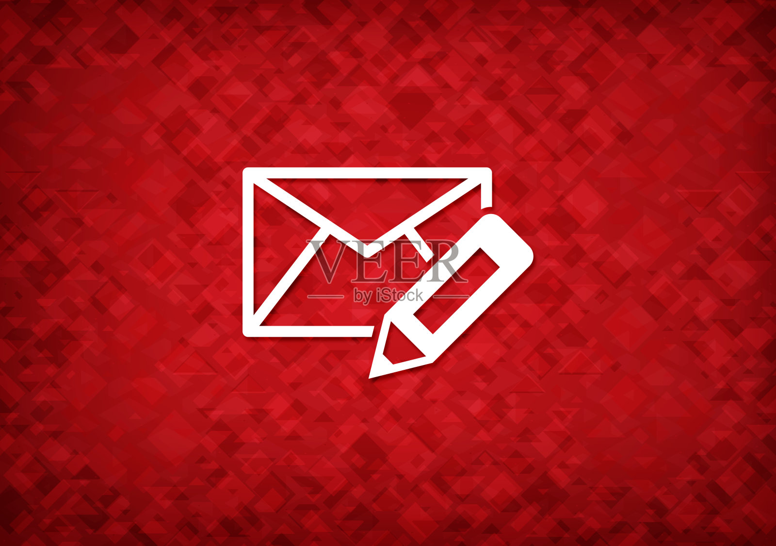 编辑电子邮件图标红色背景插画图片素材