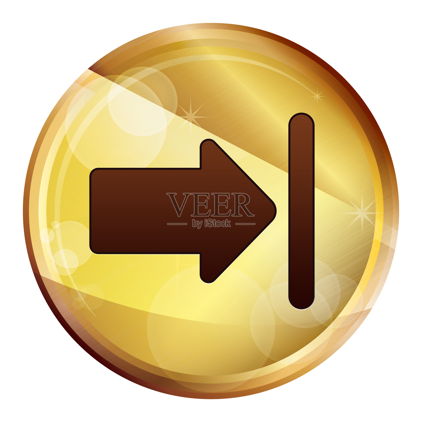 下一个图标抽象棕色圆形按钮图标素材