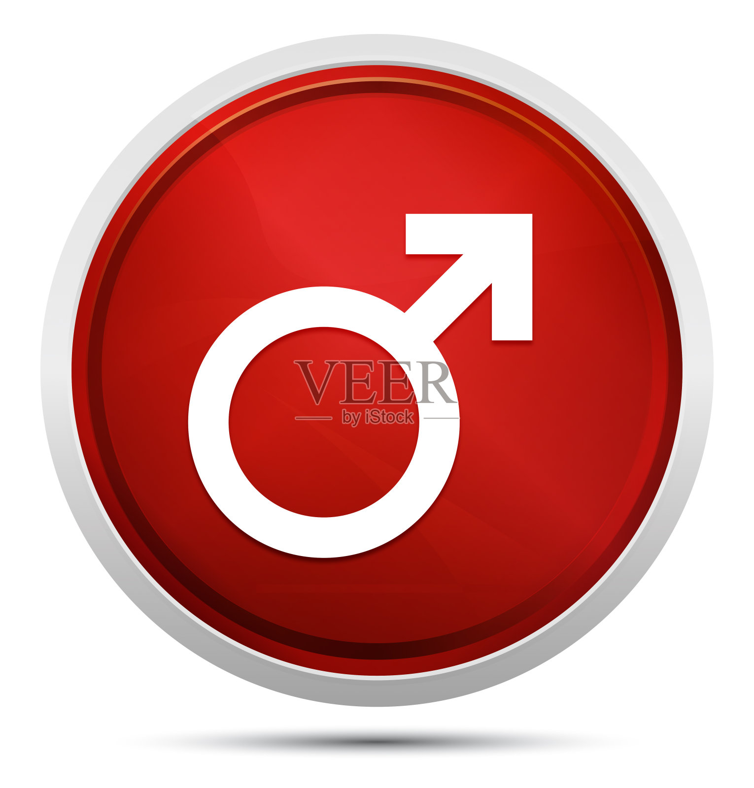 男性标志图标推广红色圆形按钮插画图片素材