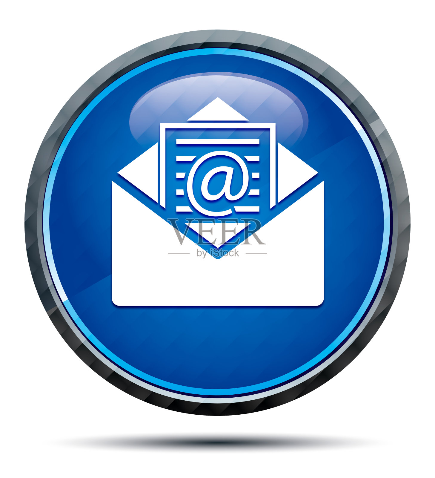 时事通讯电子邮件图标独家蓝色圆形按钮插画图片素材