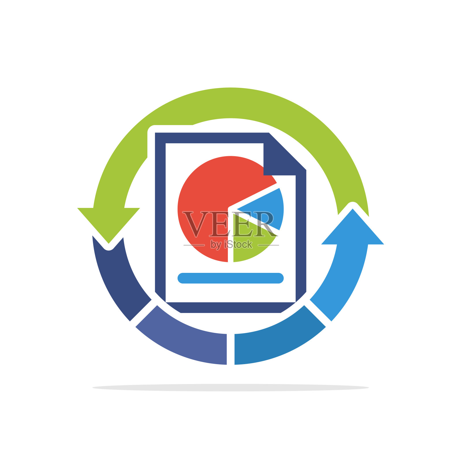 图示图标具有处理统计数据的概念插画图片素材