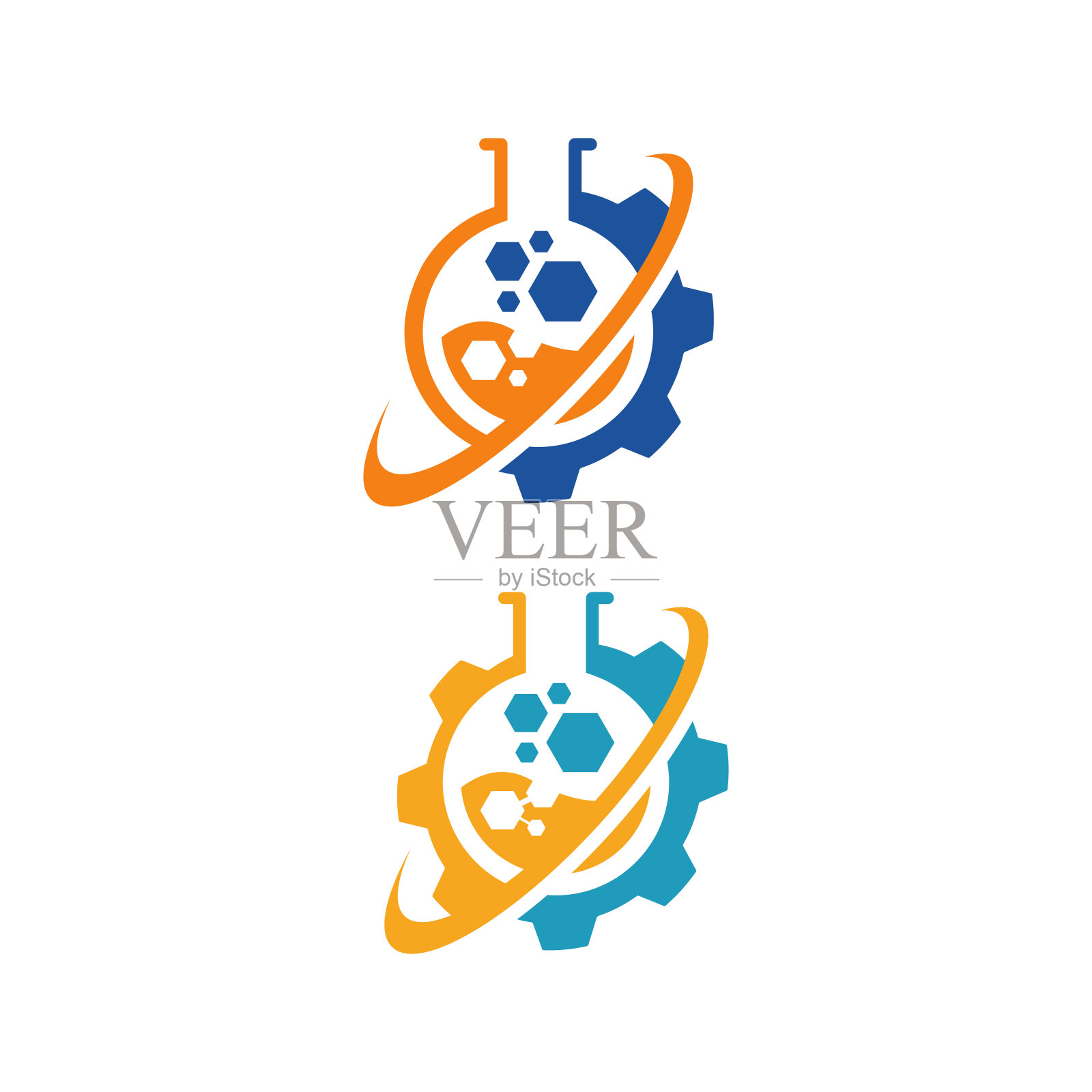 烧瓶标识实验室标识模板向量设计负空间生物技术符号插画图片素材