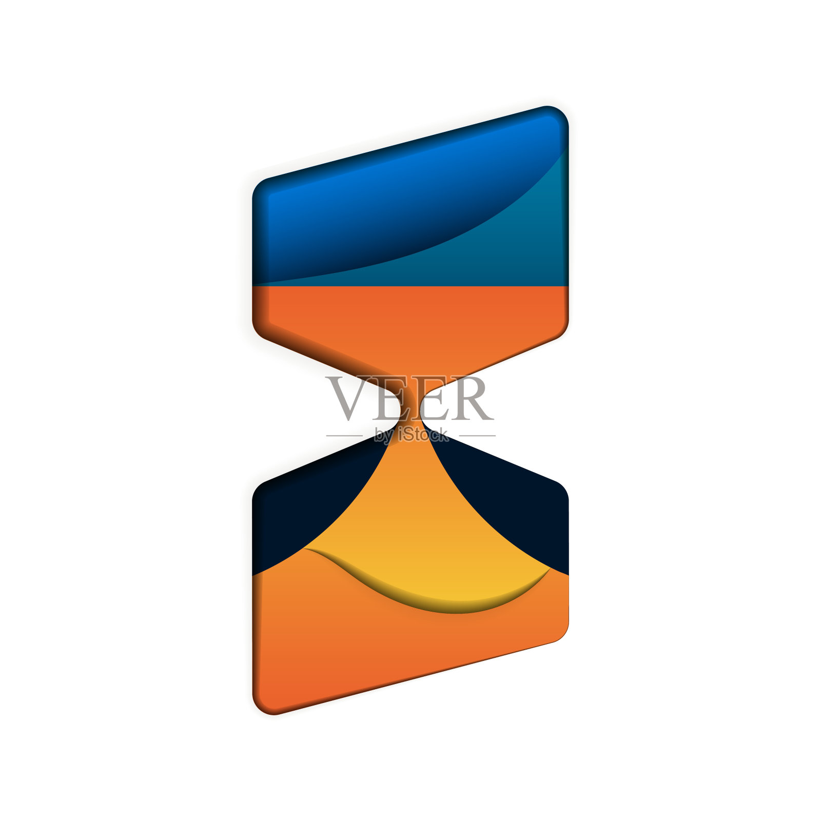 纸沙漏矢量插图在白色的背景插画图片素材