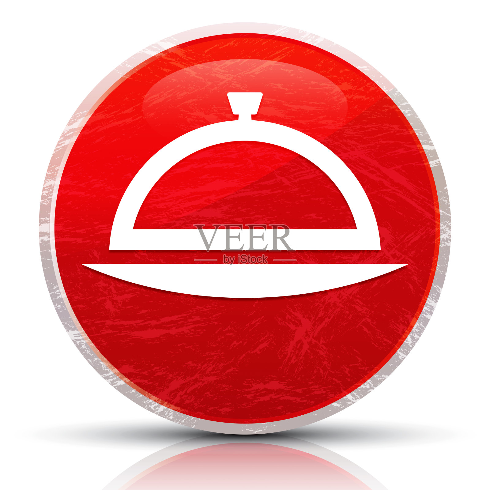 食品封面图标金属垃圾抽象红色圆形按钮插图插画图片素材