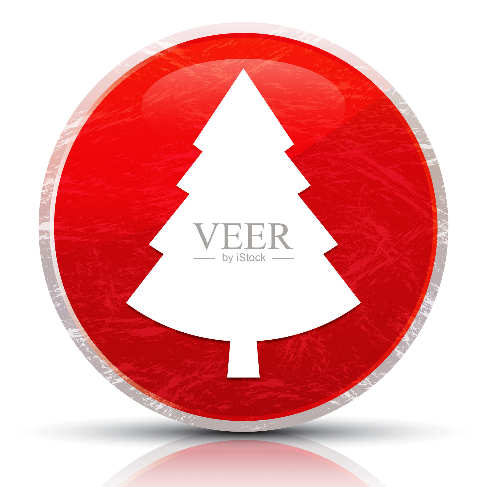 常绿针叶松图标金属垃圾抽象红色按钮插图插画图片素材