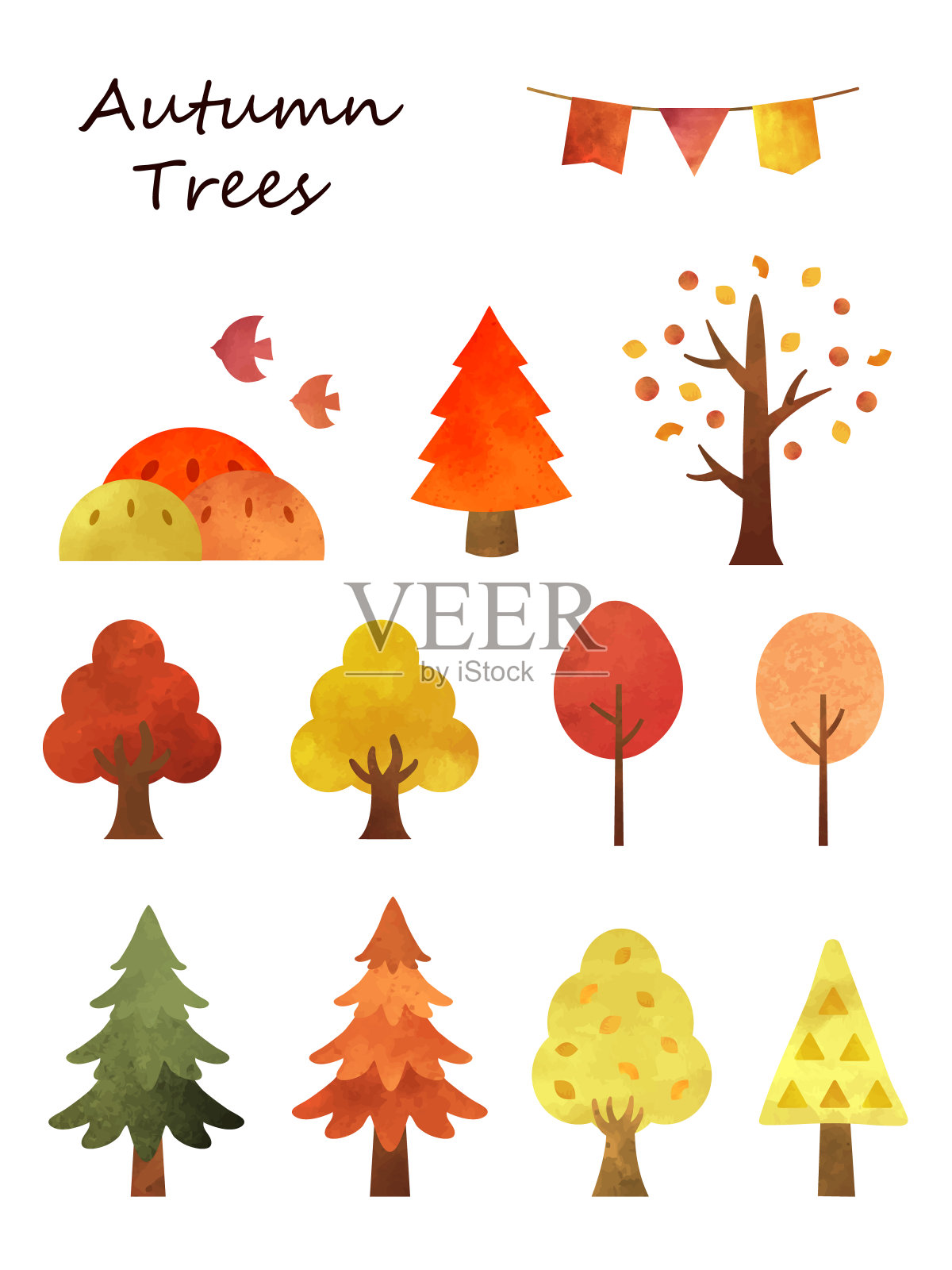 秋天trees1插画图片素材