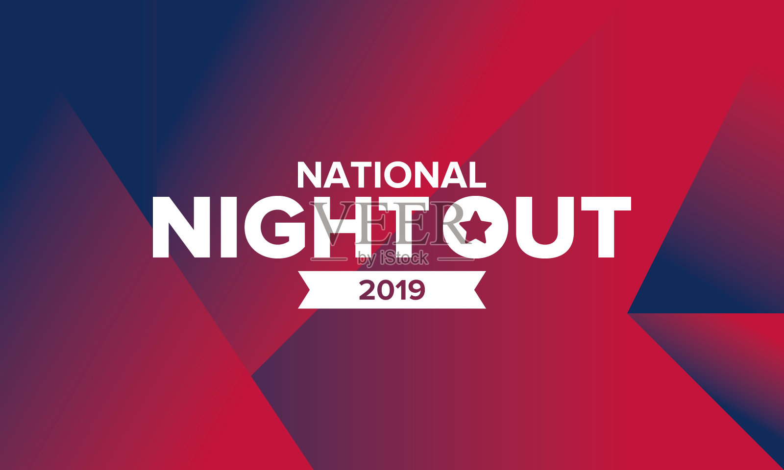 国家的夜晚。美国社区警察提高意识的运动。每年8月庆祝。伙伴关系的事件。海报，贺卡，横幅和背景。矢量图设计模板素材