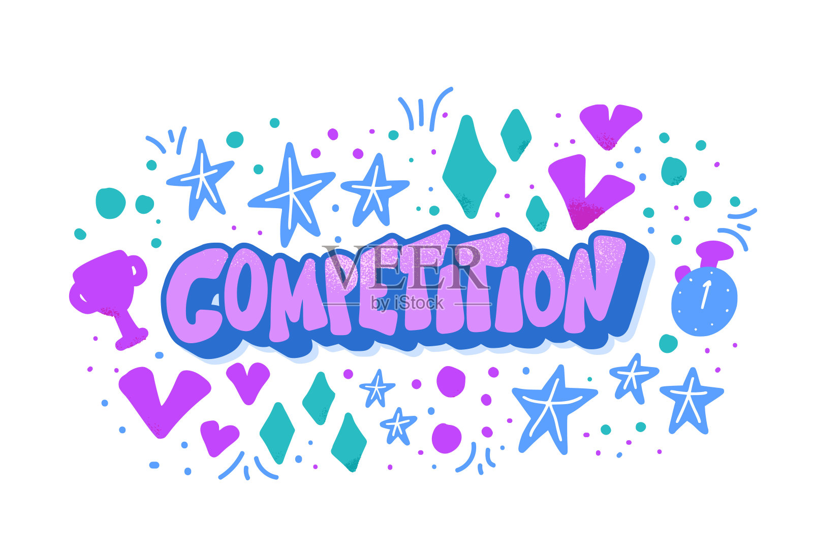 平竞争的概念。向量词孤立。设计元素图片