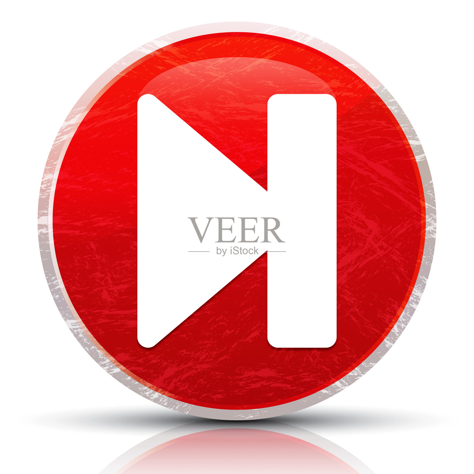 下一个轨道图标金属垃圾抽象红色圆形按钮插图设计元素图片