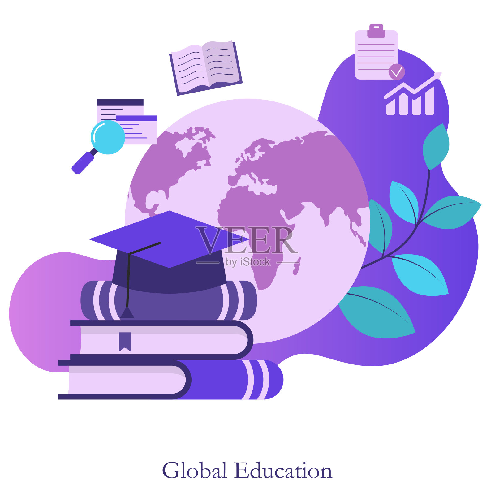 国际教育项目。插画图片素材