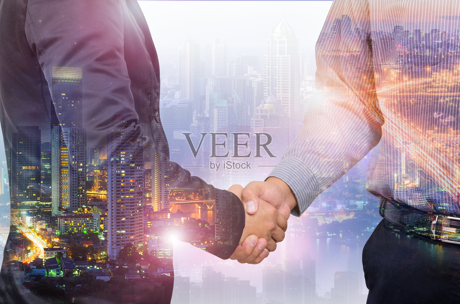 商人双重曝光照片摄影图片