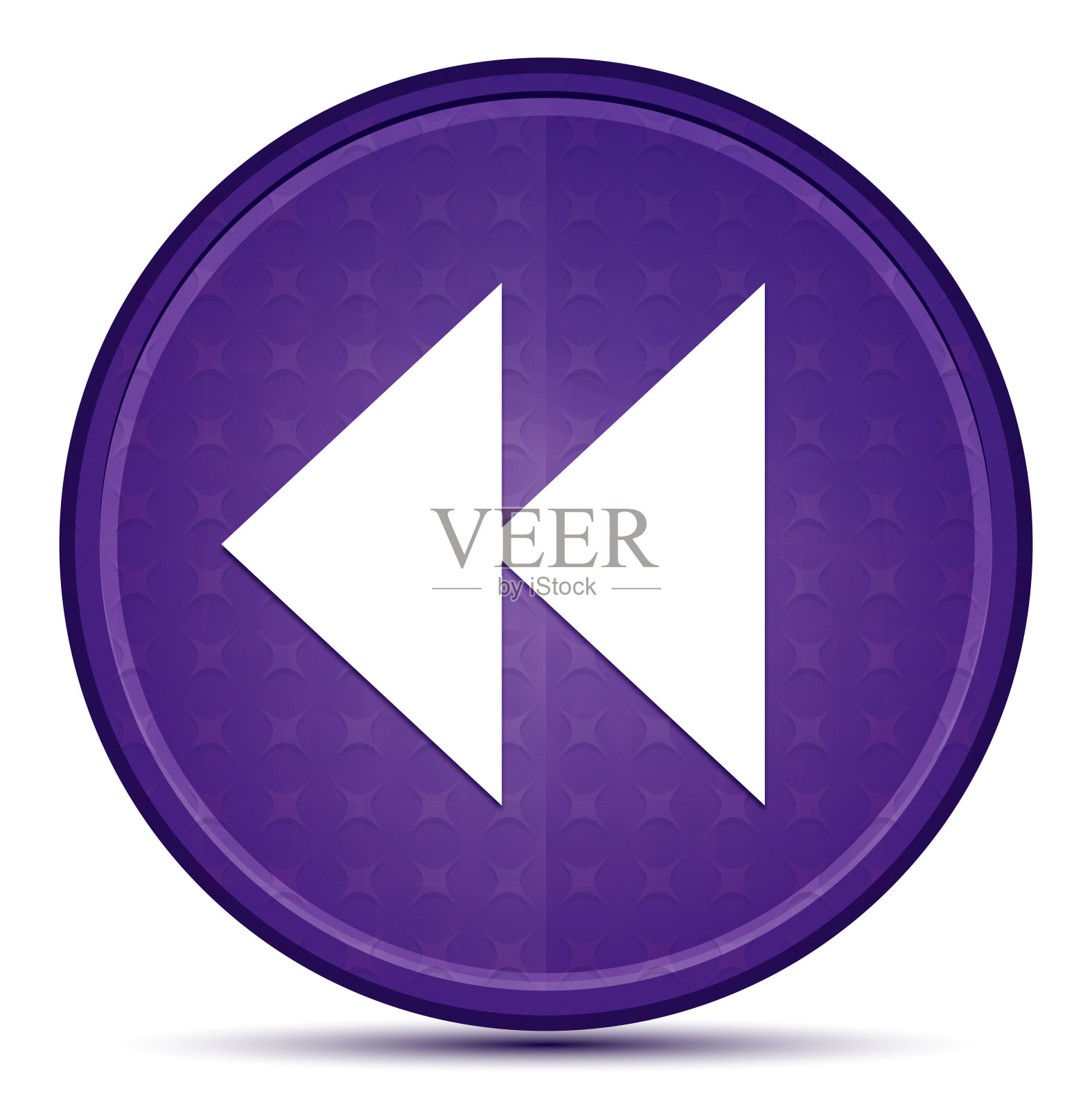 向后跳转图标紫素圆形按钮设计元素图片