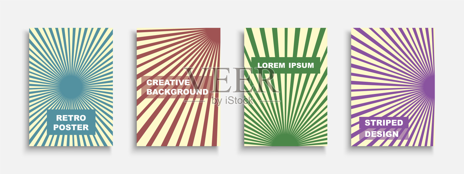 收集矢量复古彩色模板，封面，海报，小册子，横幅，传单，背景等。设计模板素材