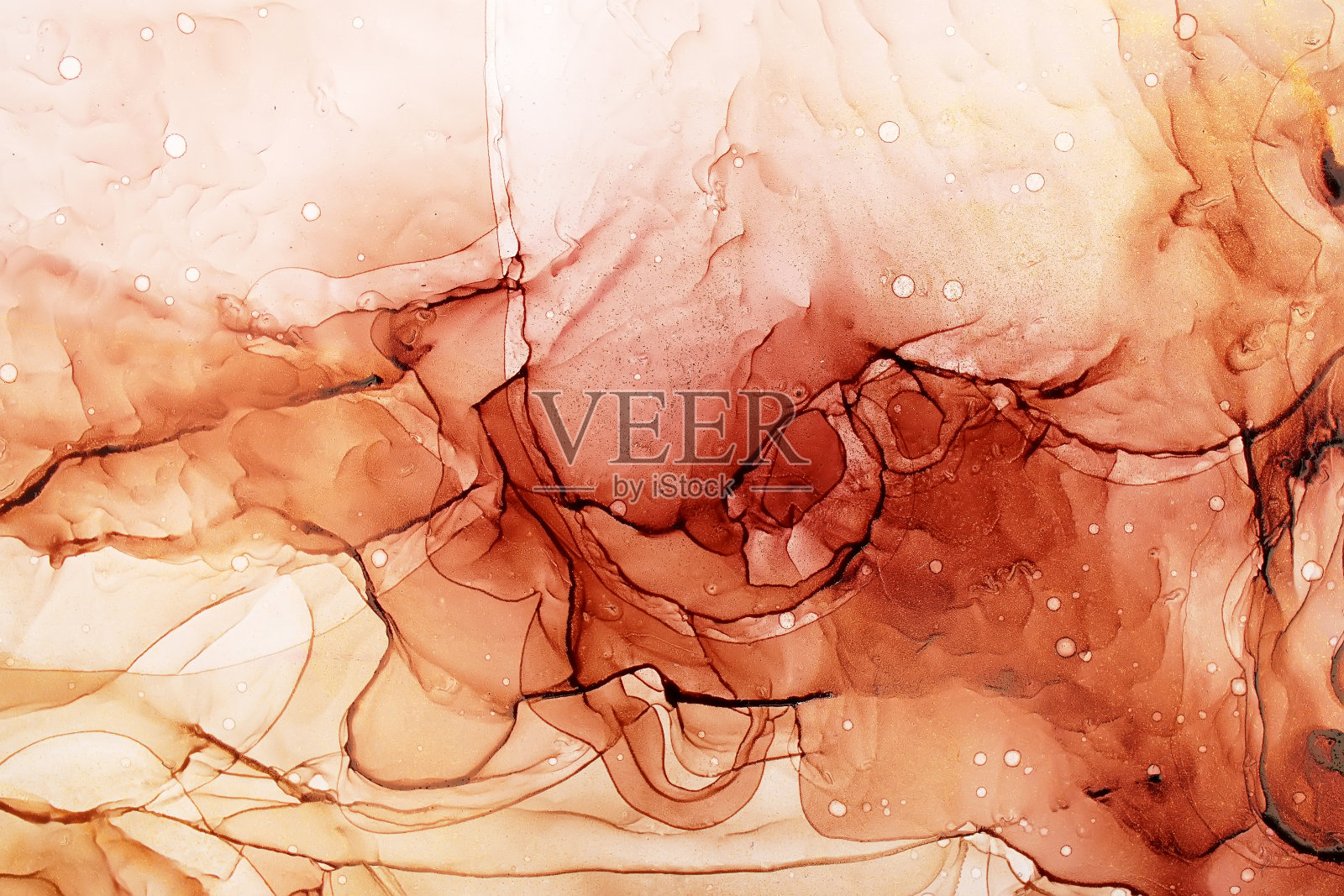 部分原版酒精水墨画，微距照片插画图片素材