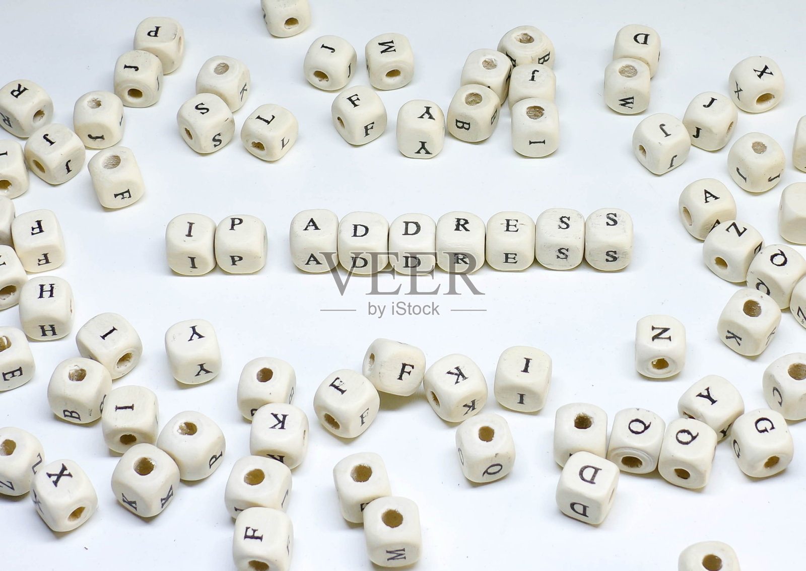 网上营销术语上白底木ABC IP地址照片摄影图片