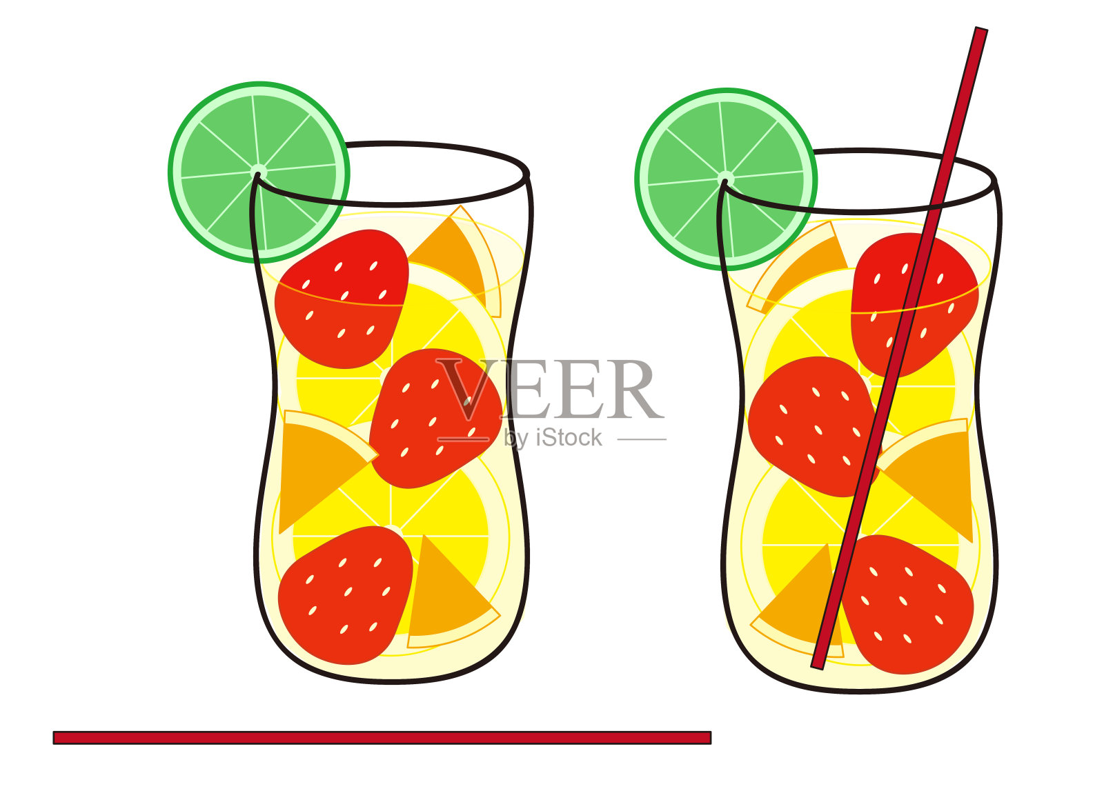 桑格利亚水果潘趣插图剪辑艺术插画图片素材