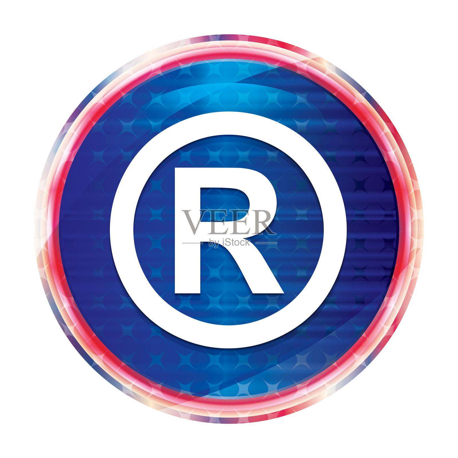 注册符号图标花式蓝色圆形按钮照片摄影图片