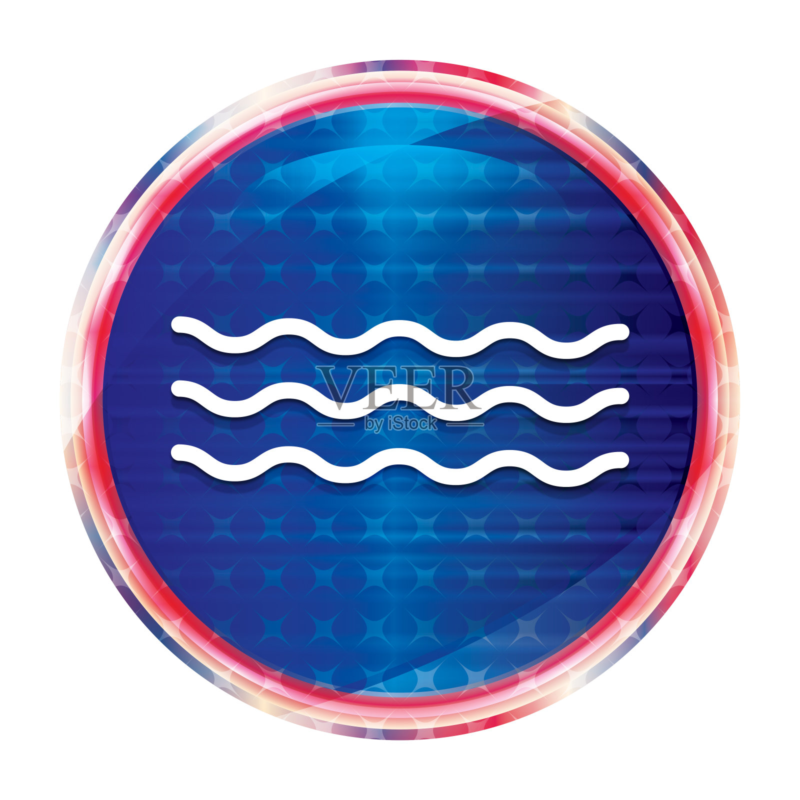 海浪图标花哨的蓝色圆形按钮照片摄影图片