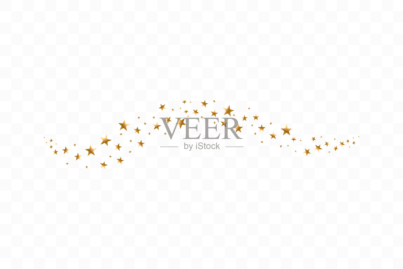 金色的星星。金色的星星云孤立在透明的背景上。矢量图插画图片素材