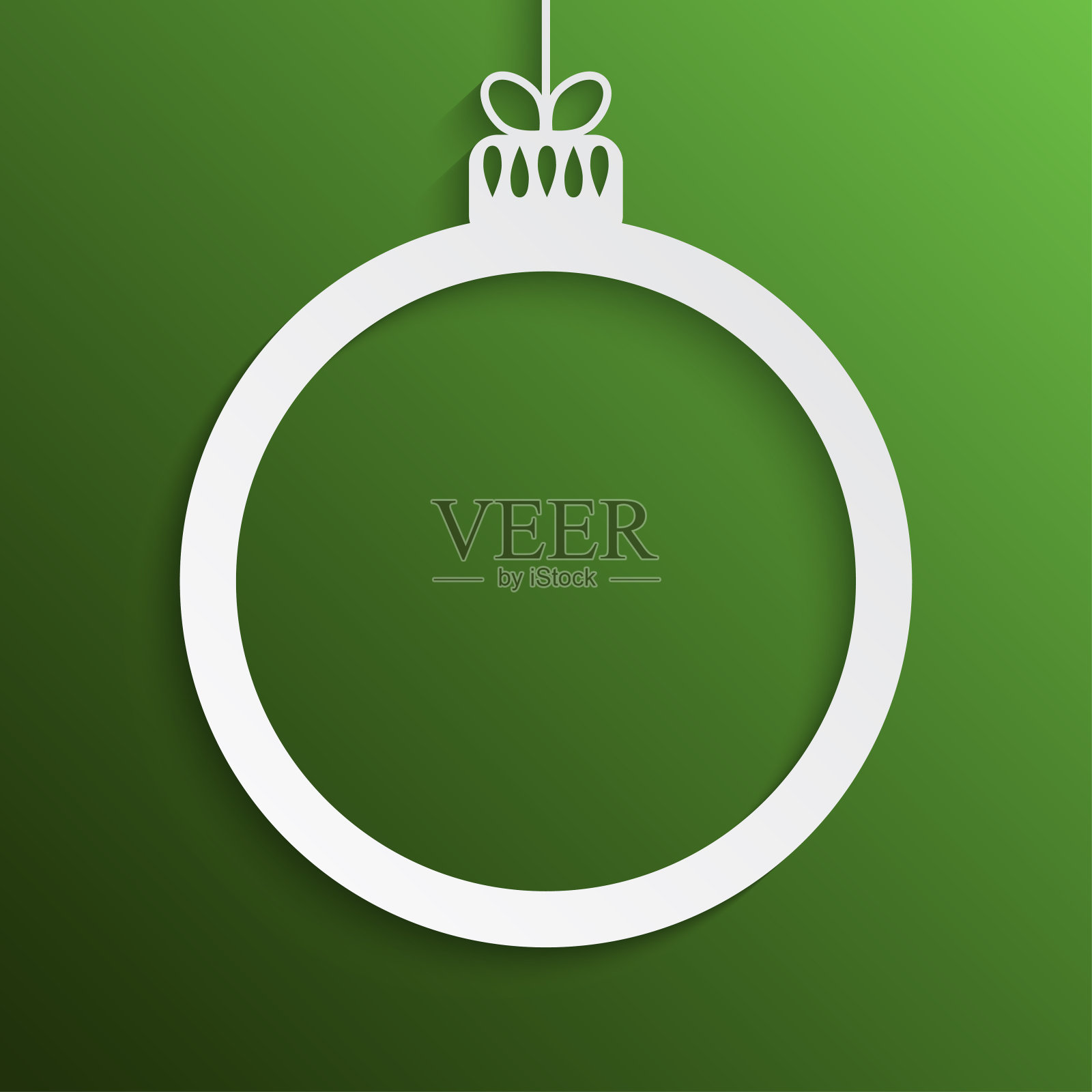 白色圆圈圣诞新年树玩具。插画图片素材